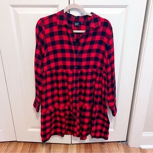 Gap Plaid Flannel Babydoll Dress